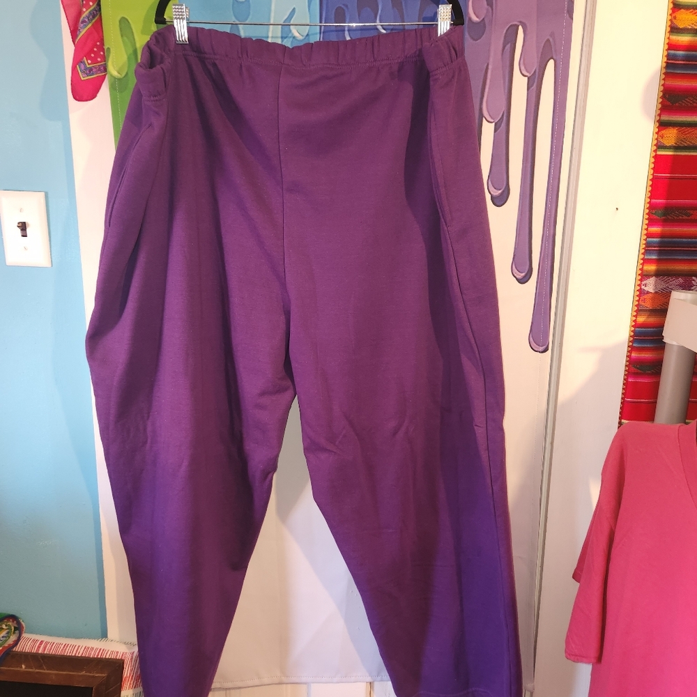 4X, Woman Within, Purple Sweat Pants, Joggers